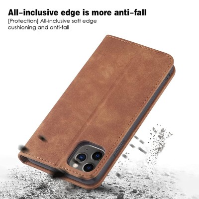 WITTYCOMBOFLIP RETRO LEATHER PHONE CASE KIT: MagSafe Case,  Earbuds, Charger, & Easy-Fit Lens Protector