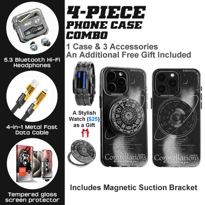 Zodiac iPhone Case Kit: BT Headset, Fast Charging & LED Watch