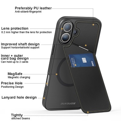 Executive Pro Phone Case – Shockproof Leather with Horizontal Stand & Card Holder
