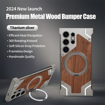 S23 Ultra/S24 Ultra Walnut Case Set: Hi-Fi Earbuds + 30W Fast Charging