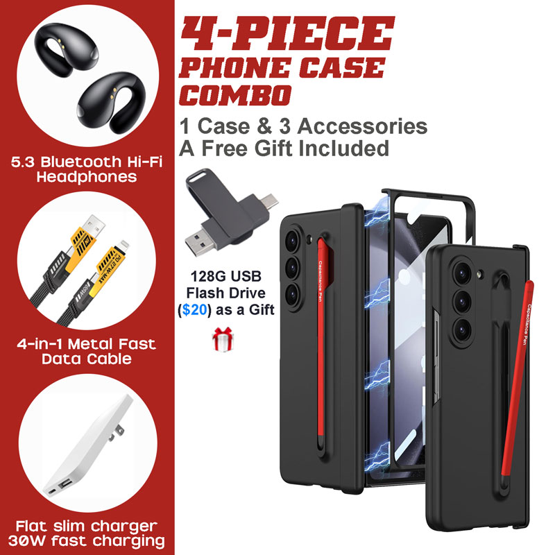 Samsung Galaxy Z Fold5 Stylus Case Combo with Hi-Fi Earbuds & Fast Charger Samsung Galaxy Z Fold5 Stylus Case Combo with Hi-Fi Earbuds & Fast Charger