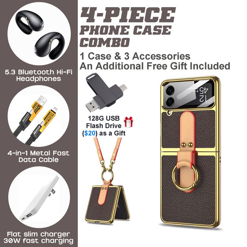 Women’s Samsung Galaxy Z Flip4 Accessories Set - Premium Case, Shoulder Strap, Bluetooth Earphones, Charger & Cable Women’s Samsung Galaxy Z Flip4 Accessories Set - Premium Case, Shoulder Strap, Bluetooth Earphones, Charger & Cable